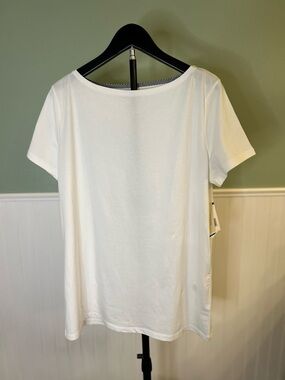 NWT- Jones New York White Short Sleeve Scoop Neck Tee size XL